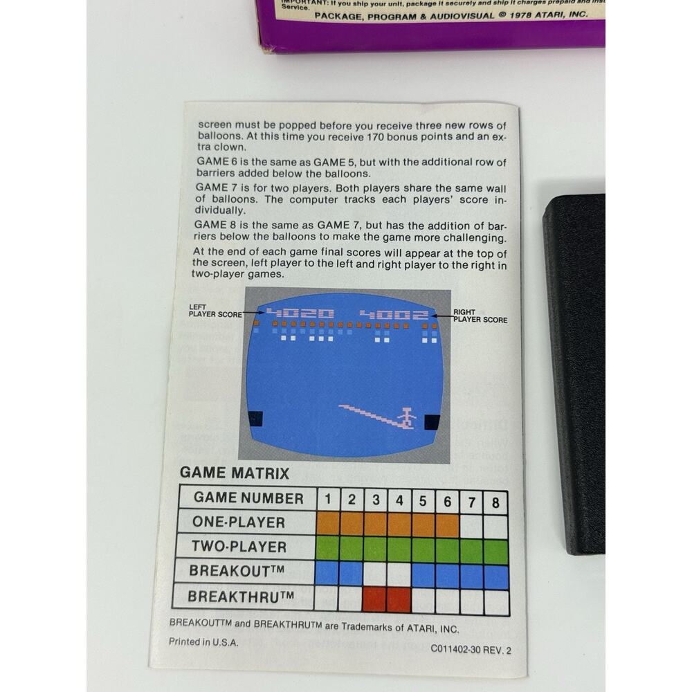 Circus Atari 2600 Complete CIB Tested - Picture 8 of 8